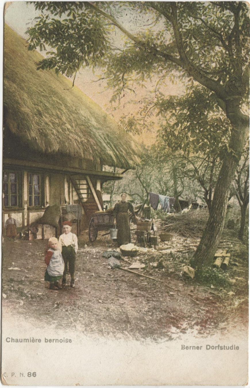 Cartoline postali: LANDWIRTSCHAFT/STROHDACHHAUS 1915 Bern – Usato da Wil SG venduto da Clanx