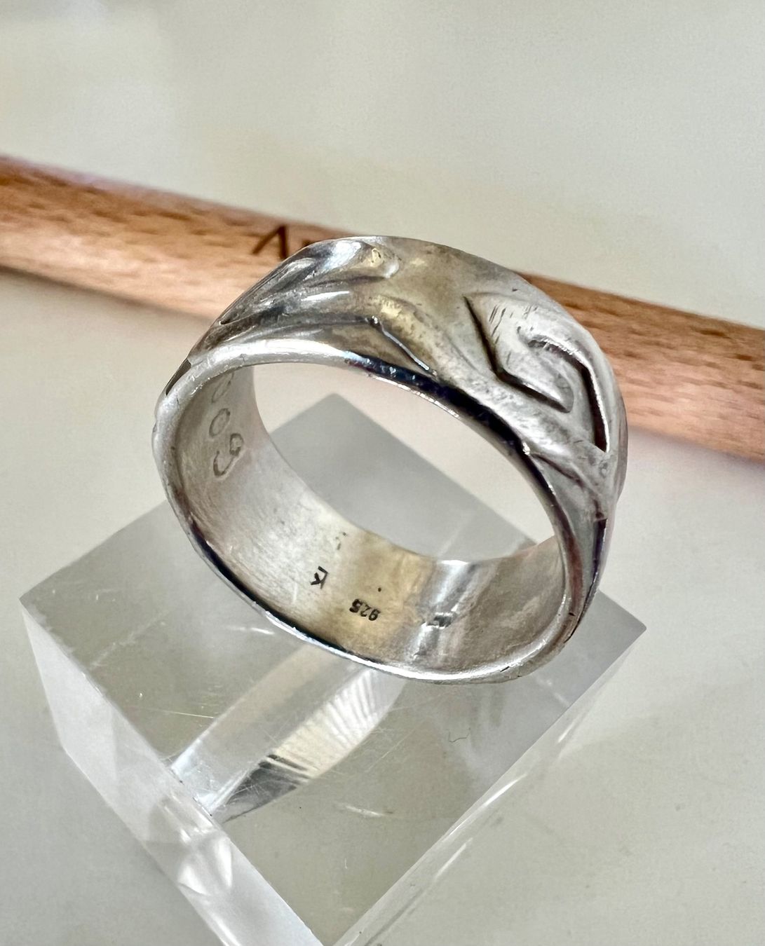 Anelli: Silberschmiede Ring 925 div. MPzen mit skulpturalem Muster – Usato da Ruswil venduto da artbyhand 3