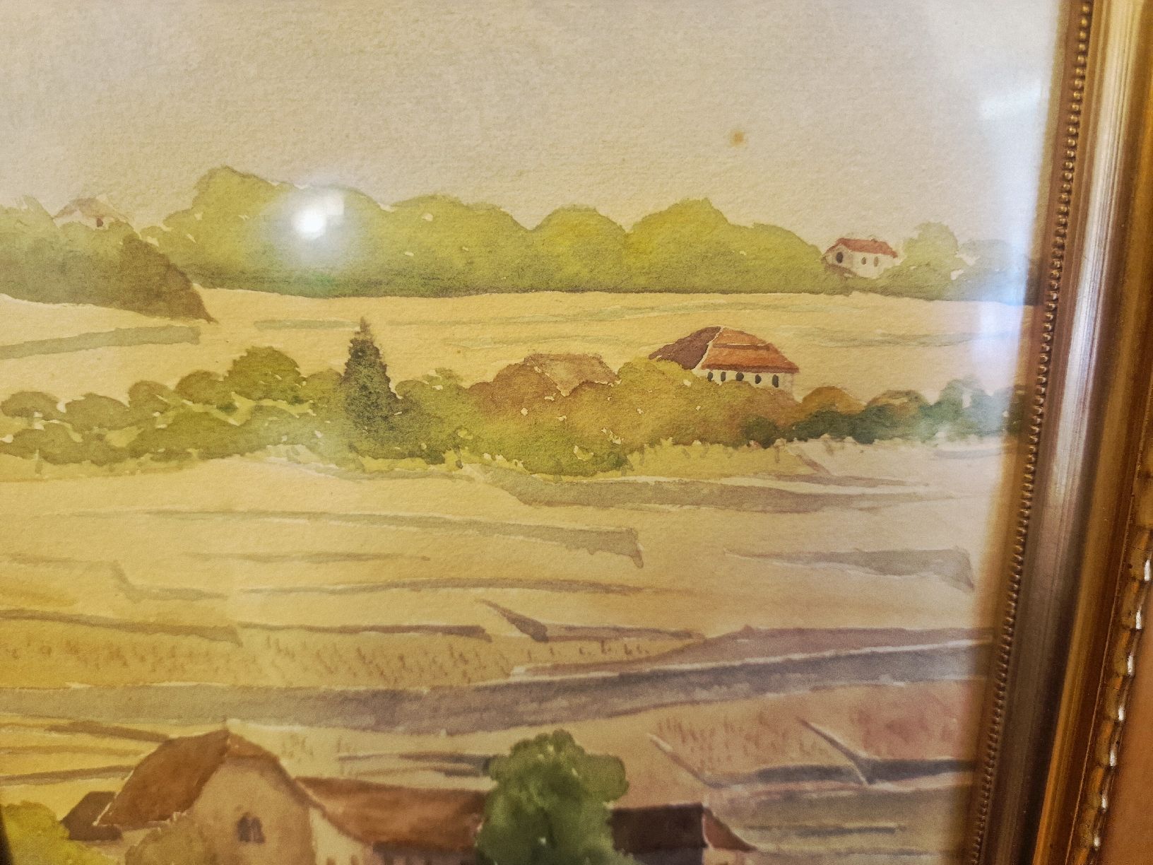Gemälde: Aquarell Landschaft mit Bauernhaus, monogrammiert – Gebraucht aus BERN von Intarsia 4