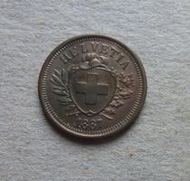 ++ 1 Rappen 1887, gute Erhaltung