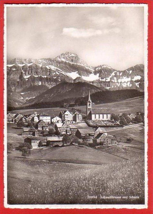 Ansichtskarten: SCHWELLBRUNN MIT SÄNTIS, GROSSFORMAT – Gebraucht aus Grüningen von Kartenlaube