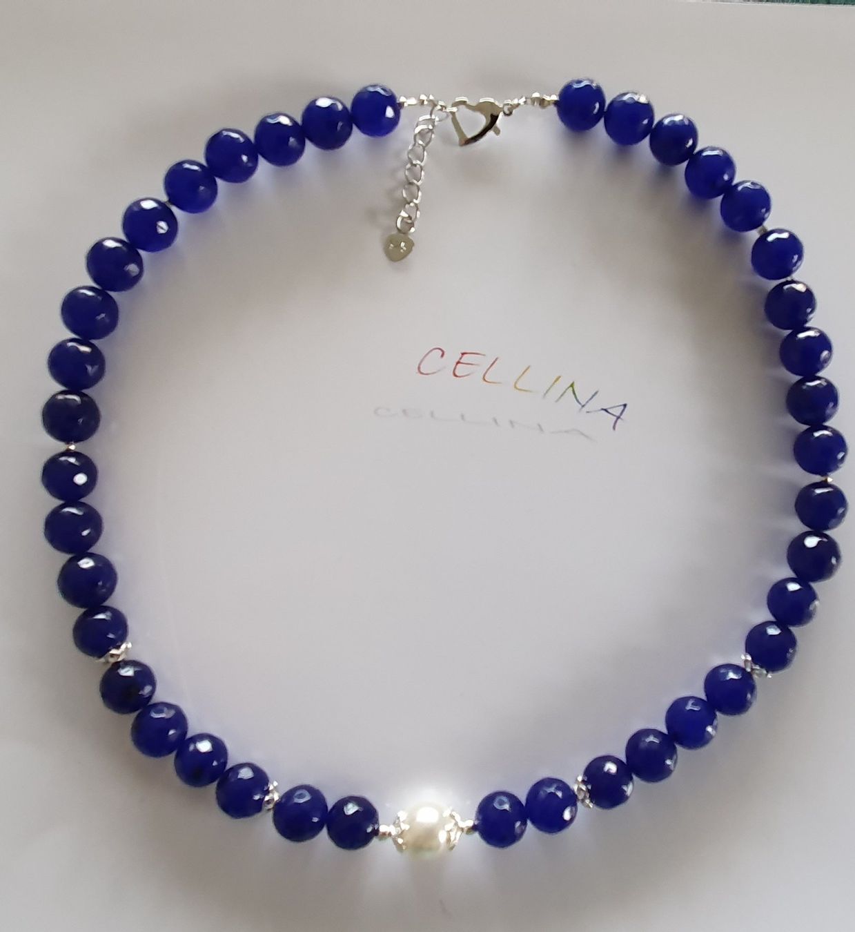 Ketten: blaue Jade Halskette 29 – Neu und originalverpackt aus Luzern von Cellina1 1