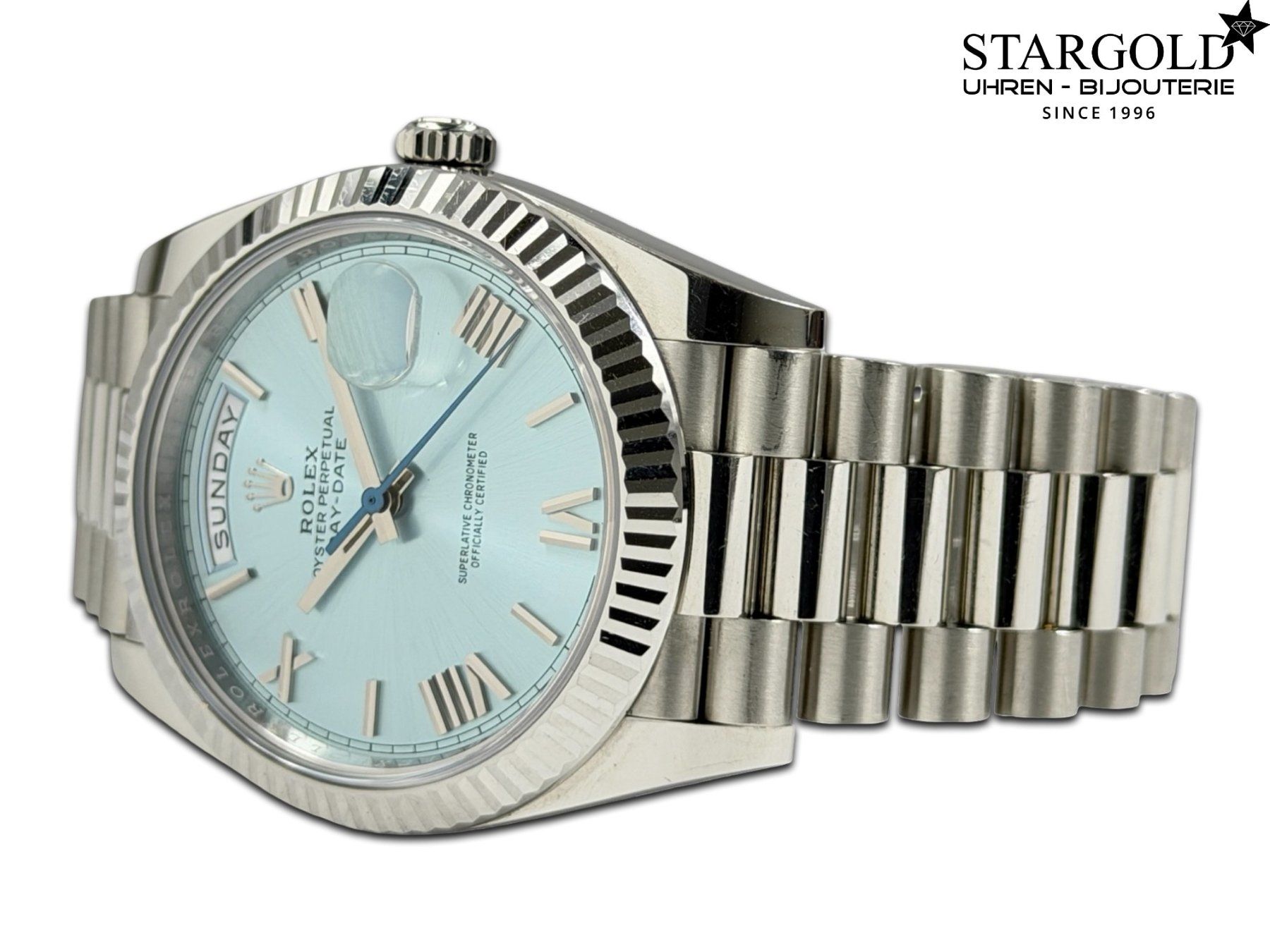 Rolex Orologi: Rolex Day-Date 40 Platin Ice Blue - 228236 – Usato da Zürich venduto da Stargold-Uhren 1