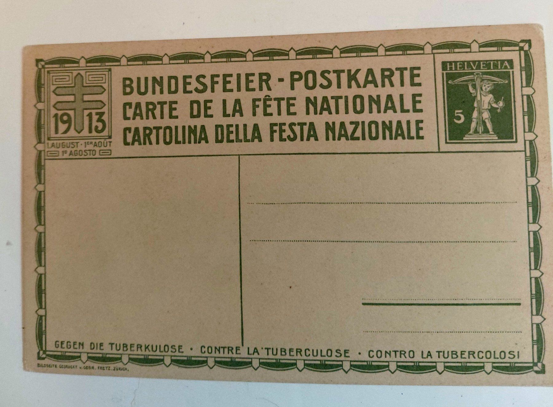 Ansichtskarten: 2 PK 1913 und 1915 – Gebraucht aus Zürich von Rosys 4