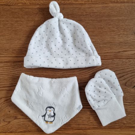 Baby Set Mütze, Handschuhe, Lätzli - gr 74