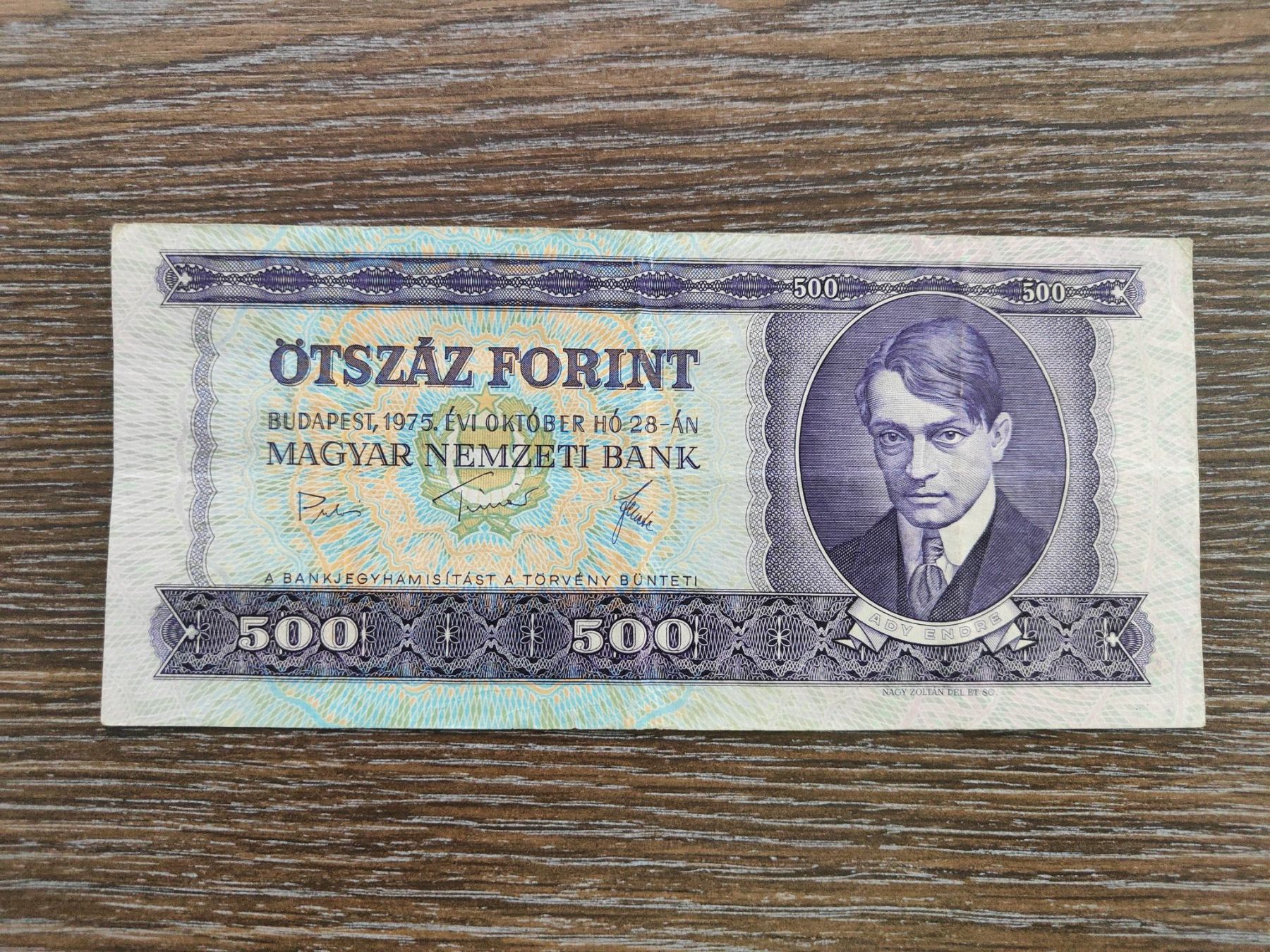 Banknoten: Ungarn 500 Forint 1975 !!!!!!! – Gebraucht aus Flaach von Lonzo99