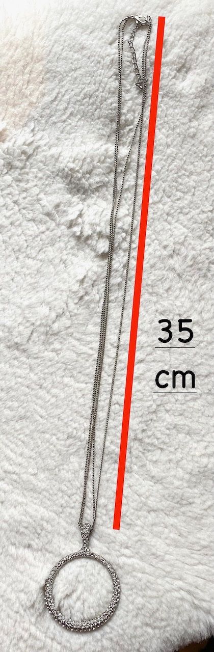 Catenine: Glamouröse Silberkette mit glitzerndem Anhänger – Usato da Uster venduto da ros_pym8 3