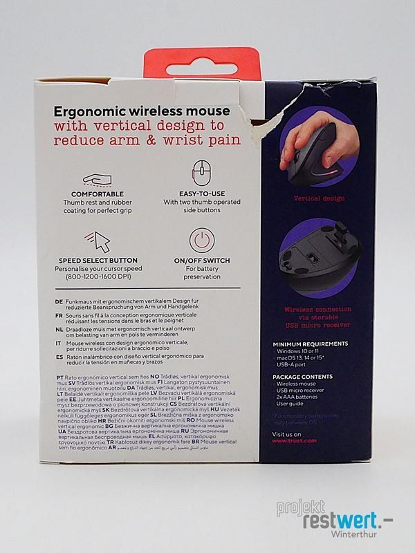 Trust Maus: TRUST Ergonomische Wireless Mouse – Neu (gemäss Beschreibung) aus Winterthur von Restwert_Winterthur 4