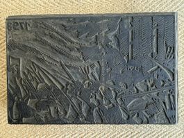 Antiker Druckstock Holz SCHLACHT AM GRAUHOLZ 1798