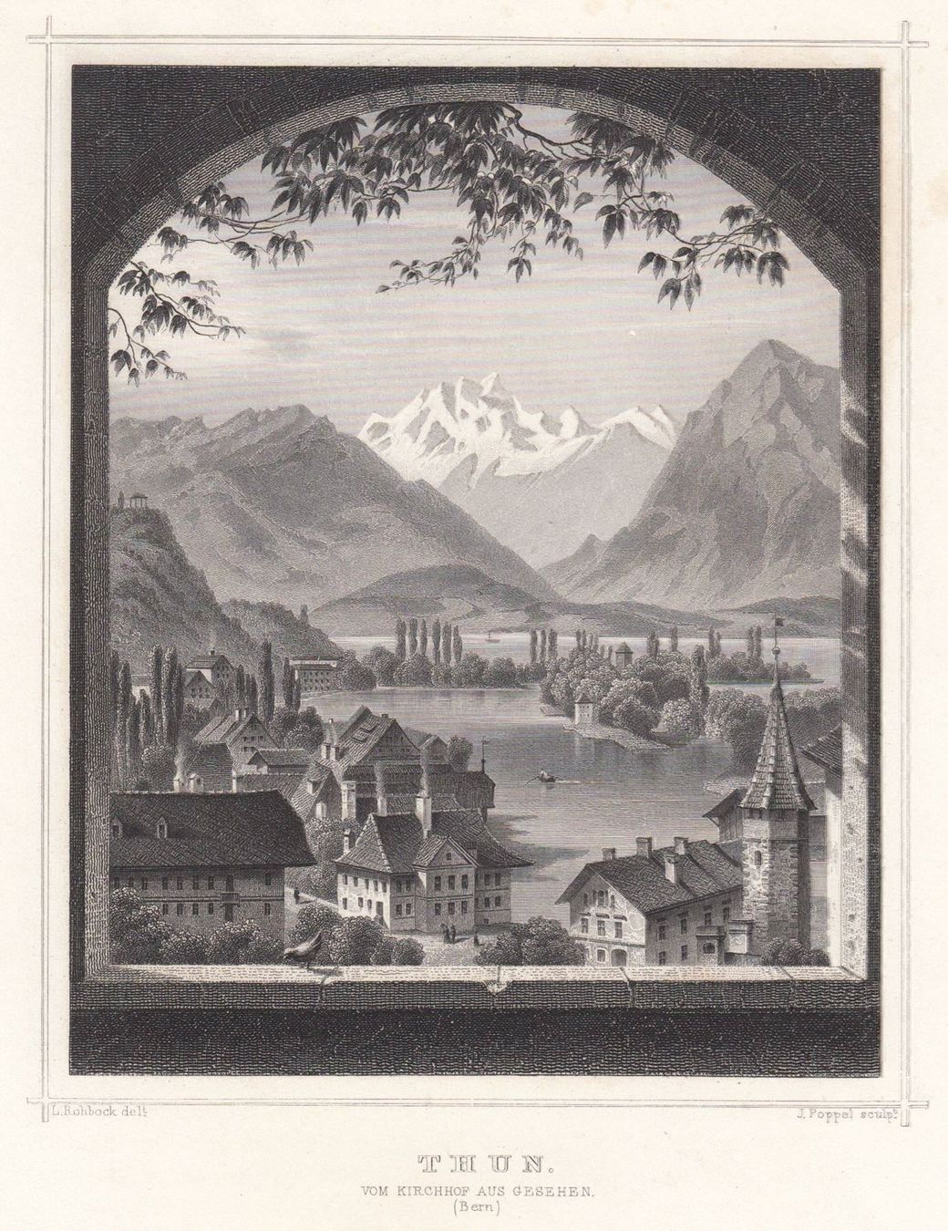 Incisioni: THUN STAHLSTICH NACH ROHBOCK 1856 – Antico da Grüningen venduto da Kartensammler