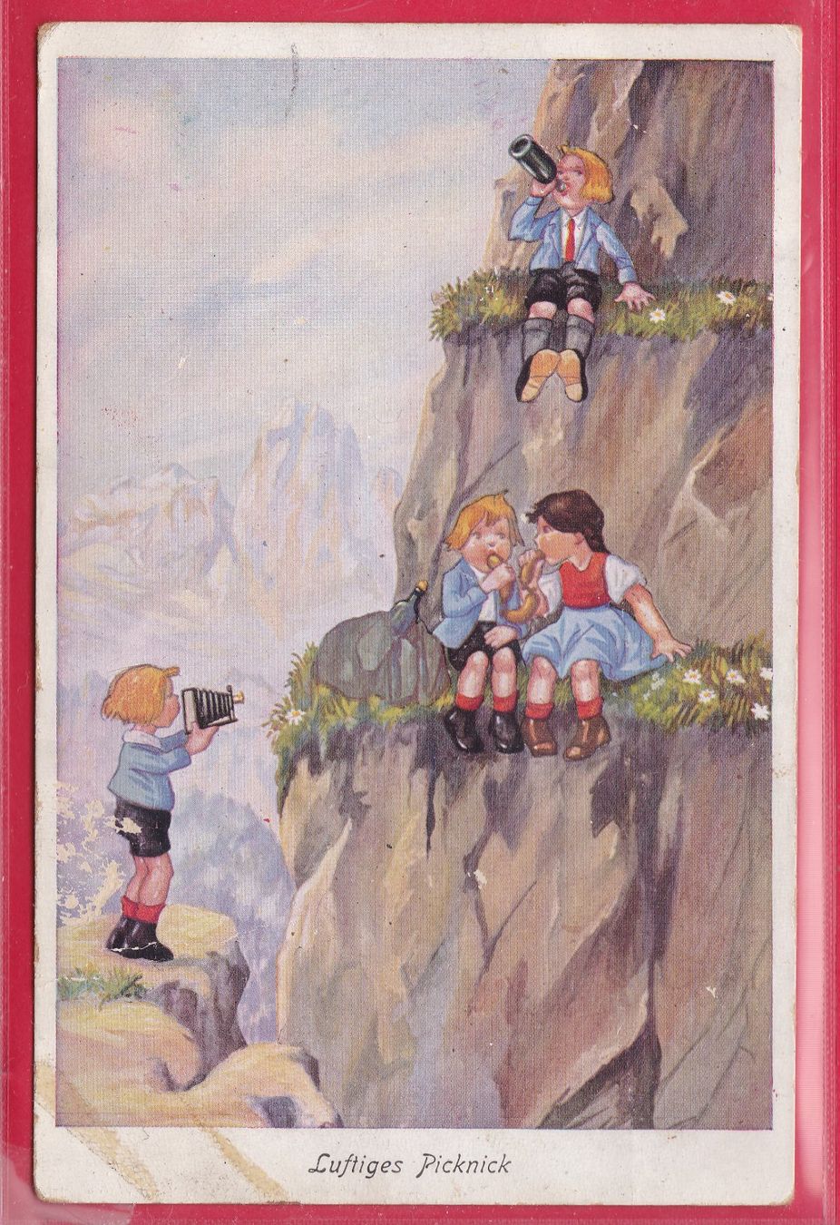 Cartes postales: LUFTIGES PICKNICK, 28.6.1924 – D'occasion à Oberrieden par Gebirgsstelze