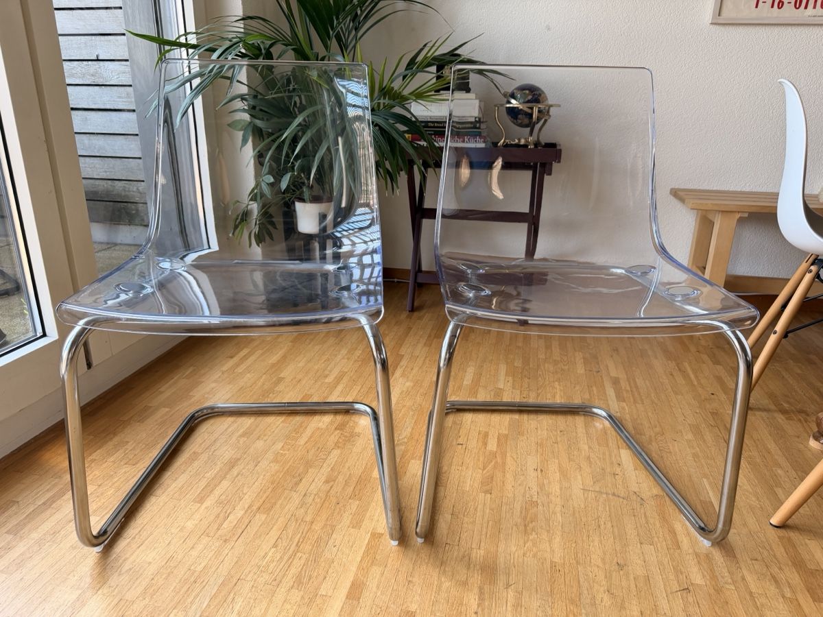 Ikea Sedie: 2x Stuhl transparent Kunststoff Metall Gestell – Usato da Thalwil venduto da margogram99