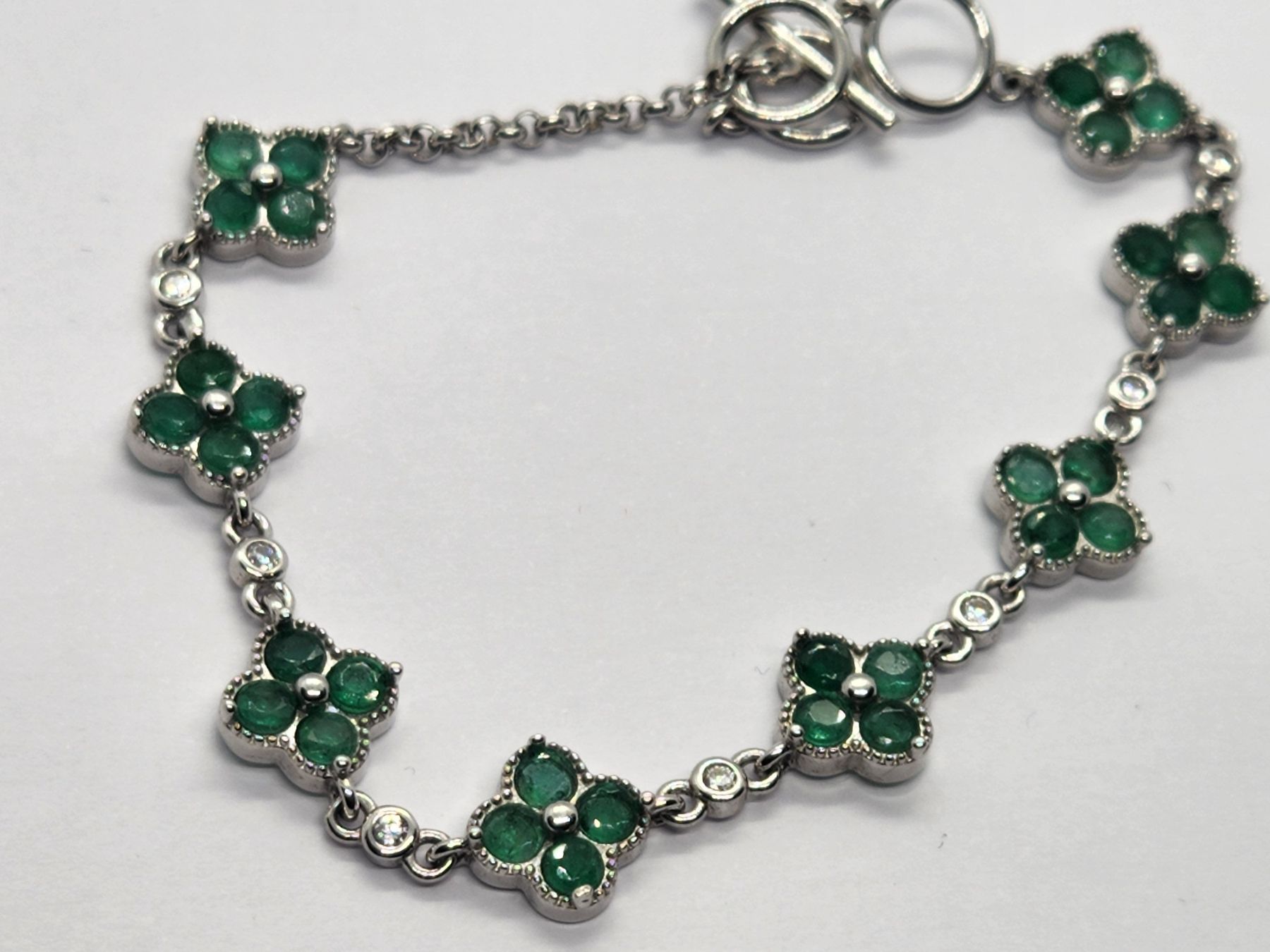 Bracciali & Braccialetti: Echtes Smaragd Armband 925er Silber 15-18cm – Usato da St. Gallen venduto da GIULESGG 1