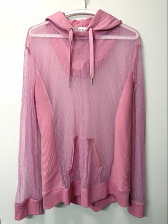 Pull à capuche Red Valentino rose en tulle, taille L