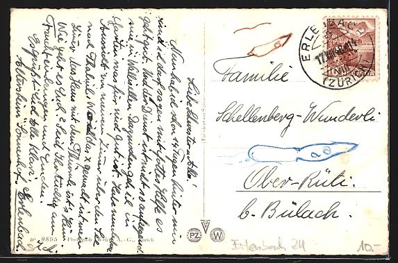 Cartoline postali: AK Erlenbach, Teilansicht mit Villen – Usato da Berlin venduto da bartko-reher 1
