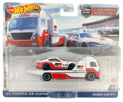 Hot Wheels Toyota GR Supra Aero Lift Team Transport!
