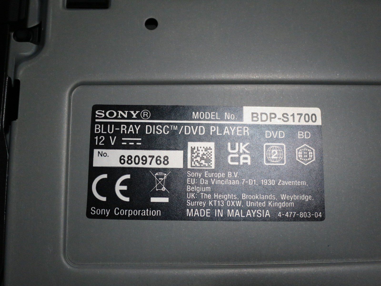 Sony Lettore multimediale & Streamer: Sony BDP-S1700 Kompakt Blu-ray Disc Player mit USB, HDMI – Usato da Gundetswil venduto da Maegez 2