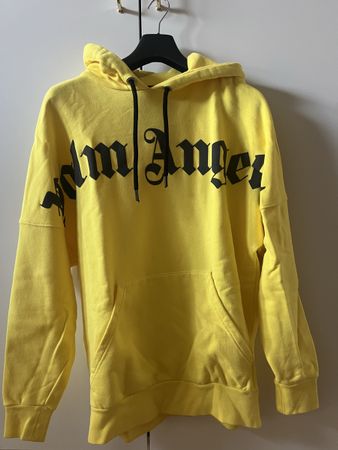 Palm Angels Logo Print Hoodie Gelb in Gr. XS