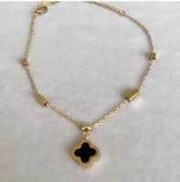 Fusskette Halhal mit Double Sided Kleeblatt Wasserfest