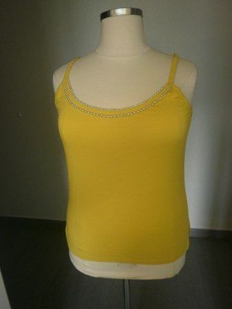 Top spaghetti jaune canari T. 4 et 5