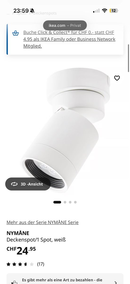 Ikea Kronleuchter & Deckenlampen: Deckenlampe – Gebraucht aus Schwarzenbach SG von gzem