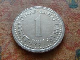 YOUGOSLAVIE  1  Dinar  1991  (P)
