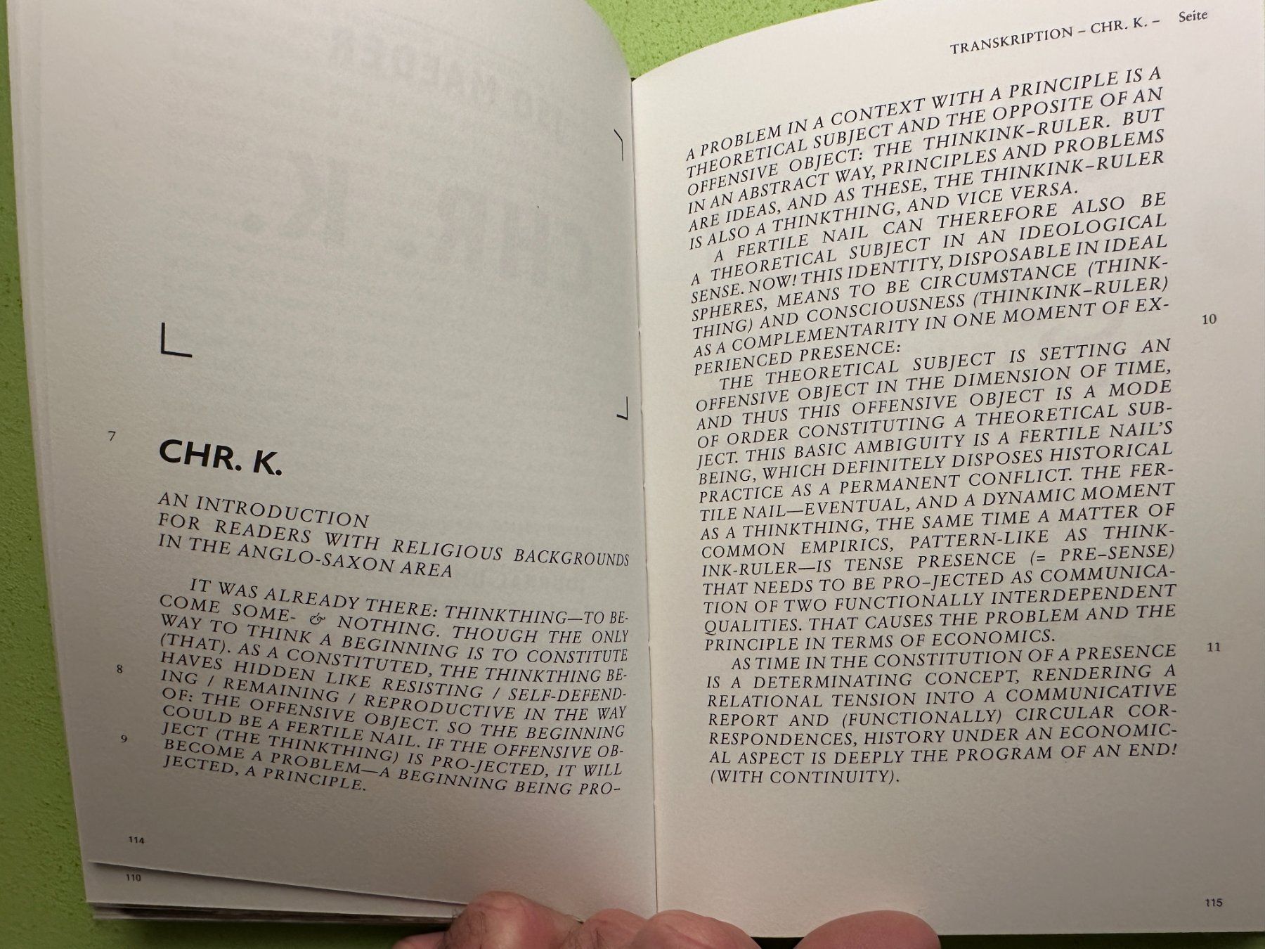 Libri: Jso Mäder: Chr.K.. Journal um eine Erwartung. d/e. – Usato da Zürich venduto da allp 5