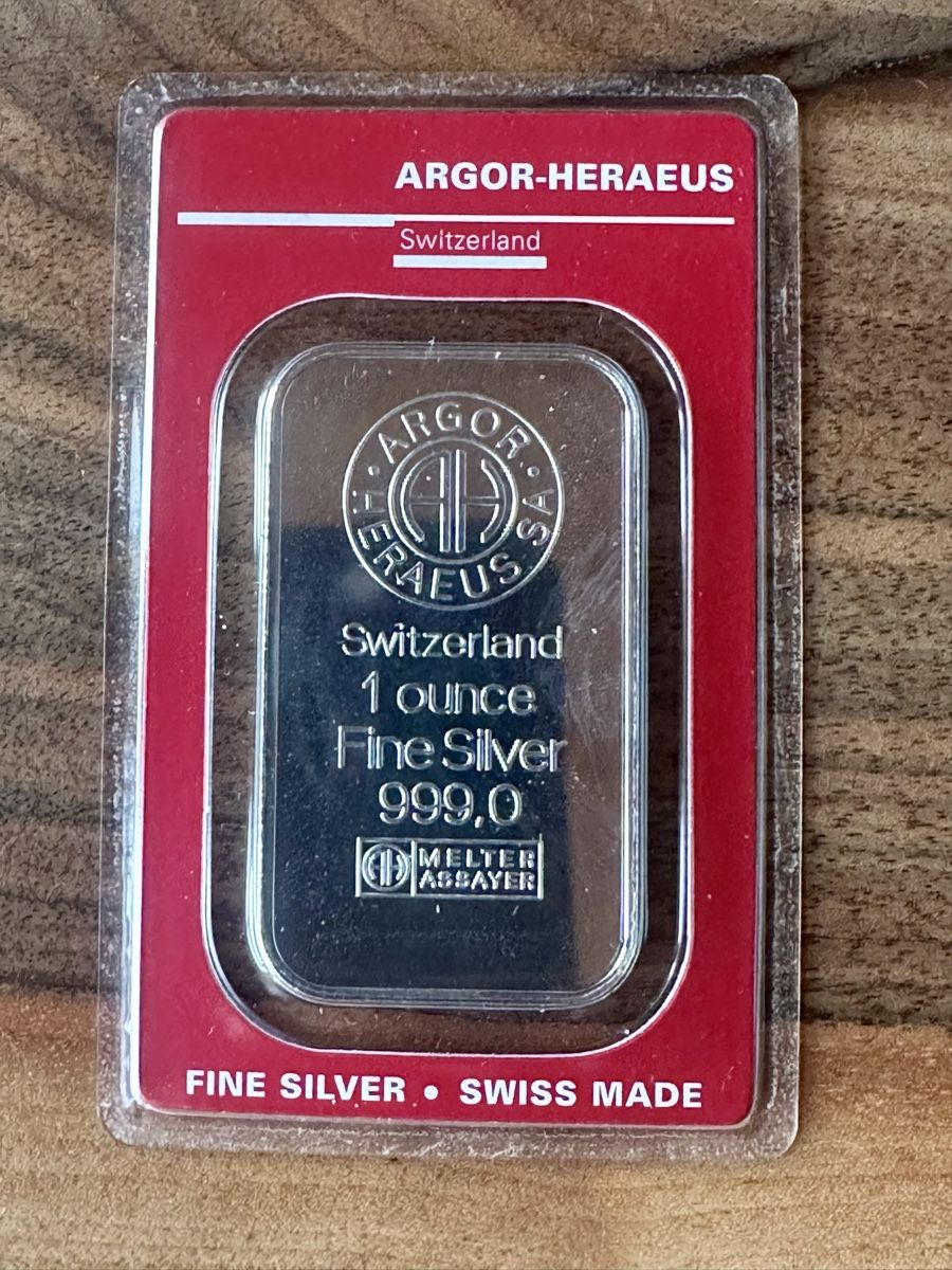 Metalli preziosi: 1 Oz Silberbarren Argor-Heraeus Switzerland – Nuovo e nell'imballaggio originale da Stäfa venduto da Mpower0