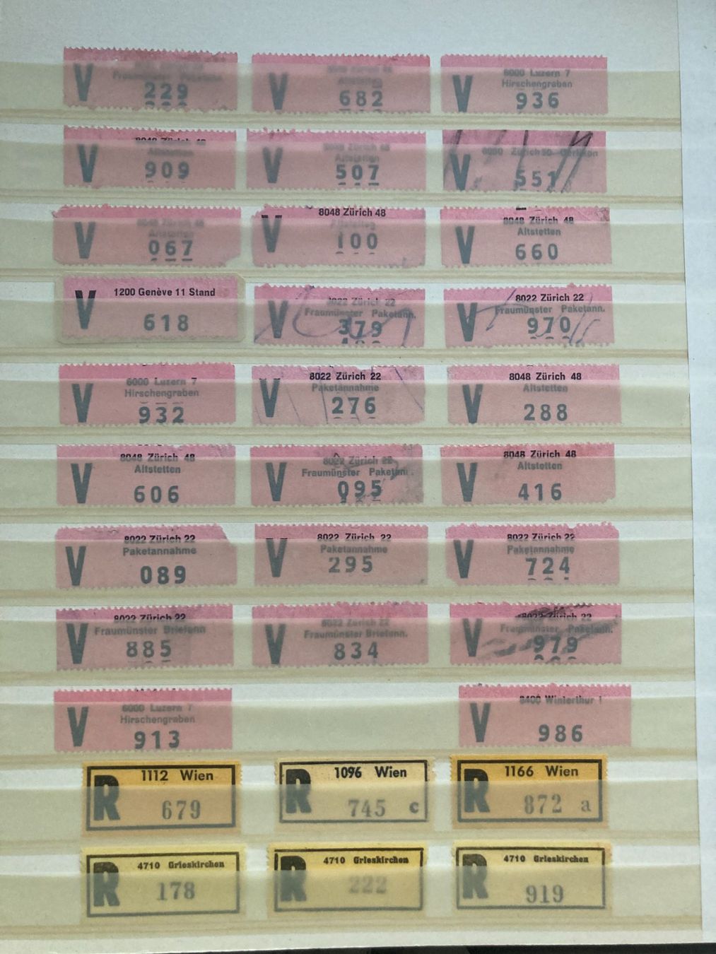 Tous les timbres: Schweiz kleine Sammlung V-Zettel – D'occasion à Winterthur par schnueps