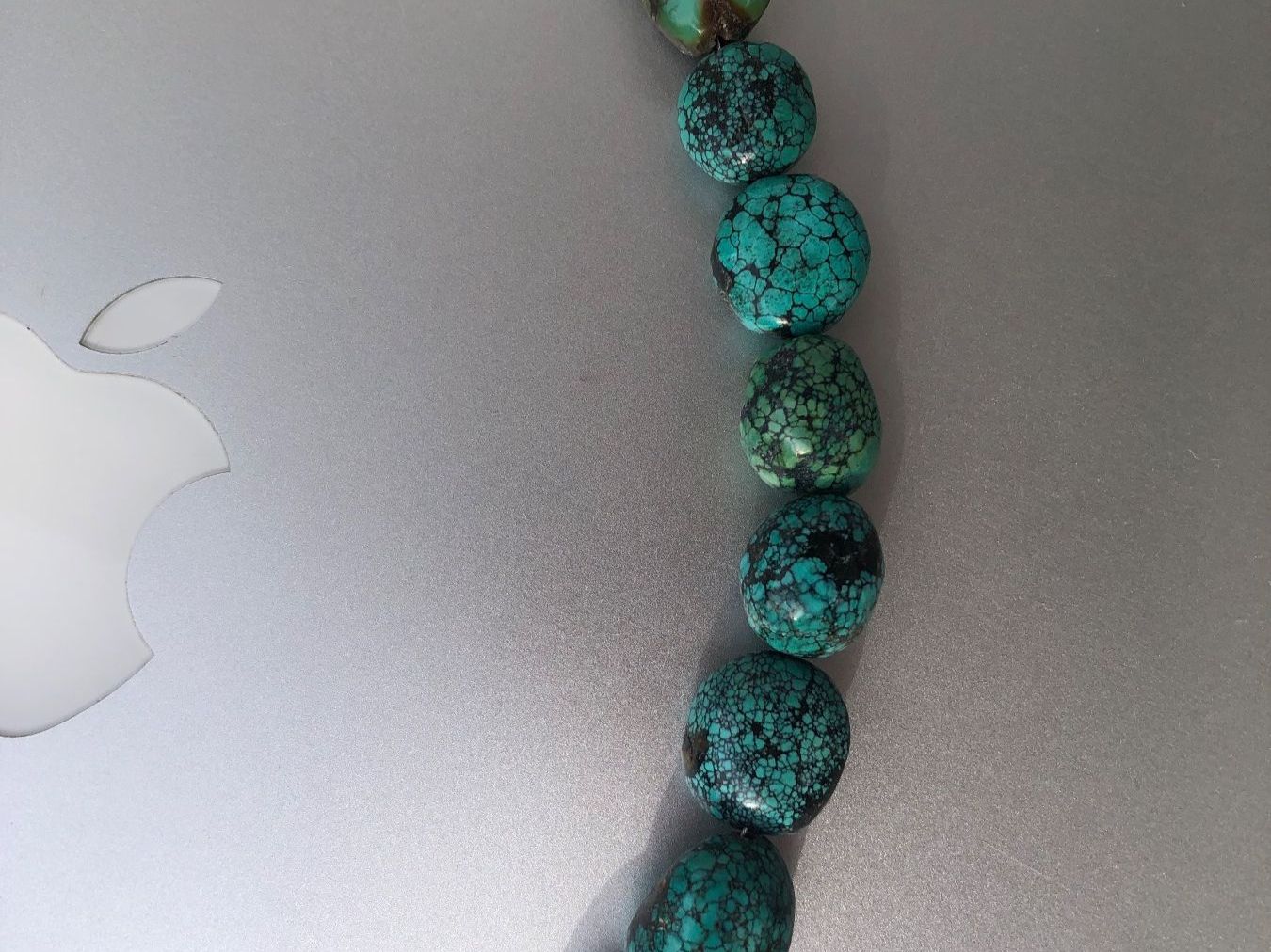 Ketten: TÜRKIS Collier  /  seltene  "Spiderweb"  Kette   47cm  Tibet – Gebraucht aus Seftigen von tigers12 3