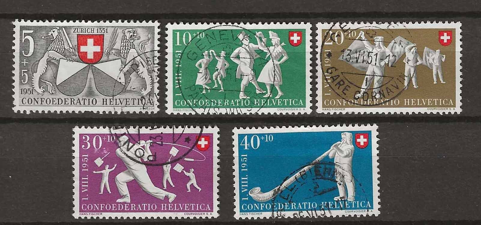 Tutti i francobolli: PP051 - Pro Patria 1951 obl. – Usato da Trélex venduto da Phil_Albert