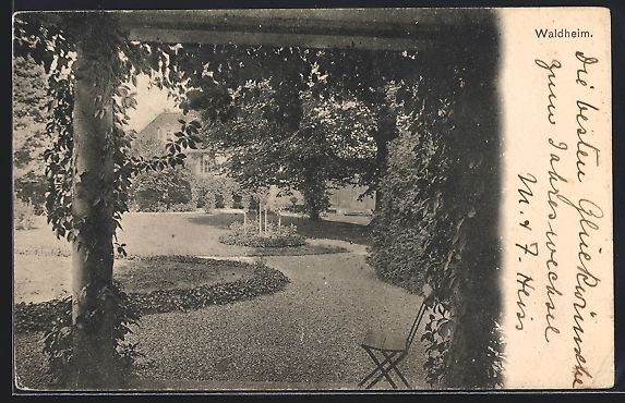 Cartoline postali: AK Bern, Restaurant Waldheim, Park, 1904 – Usato da Berlin venduto da bartko-reher