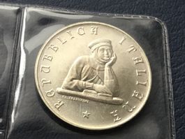 100 Lire Silbermünze  Universität Bologna Unzirkuliert stgl