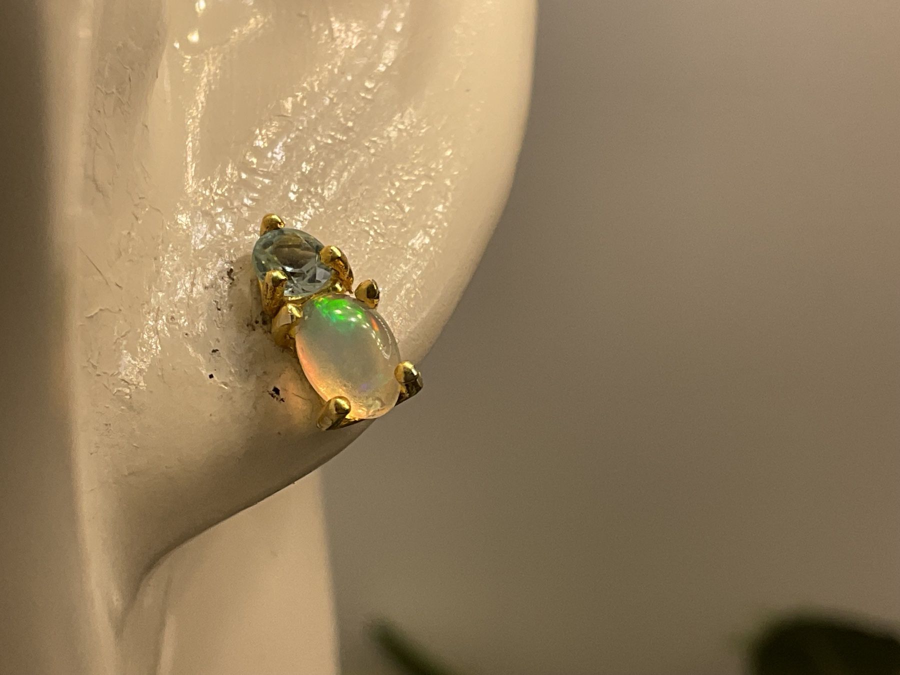 Orecchini pendenti & Orecchini a lobo: Ohrstecker mit Opal und Tops, Sterlingsilber – Nuovo (secondo la descrizione) da Luzern venduto da S.Kern01 1