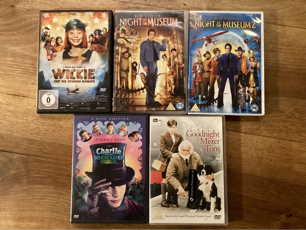 5 DVDs. Wickie, Night at the Museum, Willy Wonka etc | Kaufen auf Ricardo