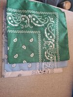 3 Bandanas Set  grün hellblau weiss neu