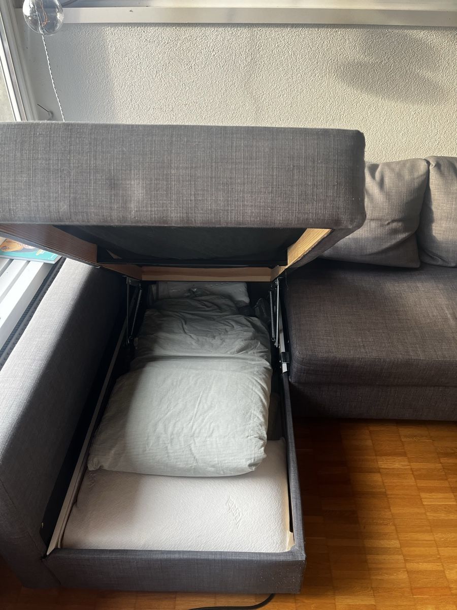 Divani: Canapé lit d angle gris avec rangement – Usato da Magglingen/Macolin venduto da Bleurusse 1