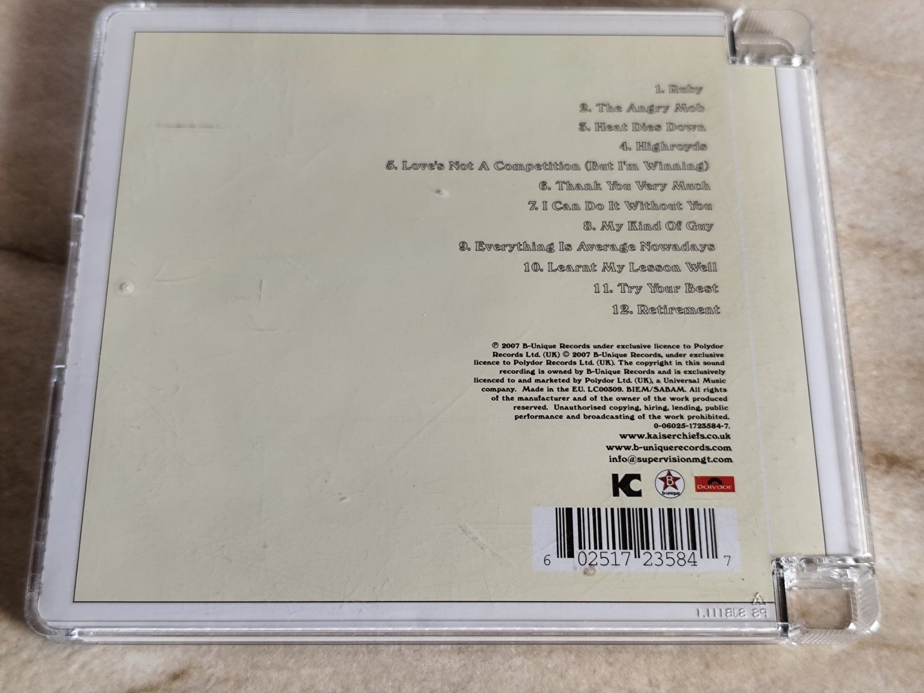 CDs: KAISER CHIEFS - YOUR TRULY, ANGRY MOB, B-Unique Records 2007 – Gebraucht aus Ermenswil von easyric 2