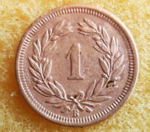 Tutti le monete: 1 Rappen 1925 s.s. / VZ – Usato da Effretikon venduto da Heimstudio 1