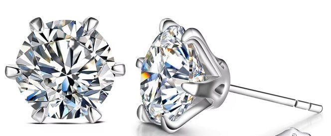 Ohrringe & -stecker: 2.00(total)ct D white moissanite earrings with certificate – Neu und originalverpackt aus Genève von AWWA