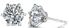 2.00(total)ct D white moissanite earrings with certificate