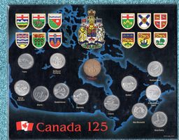 Canada coins 13 stück UNC set 25 cents.