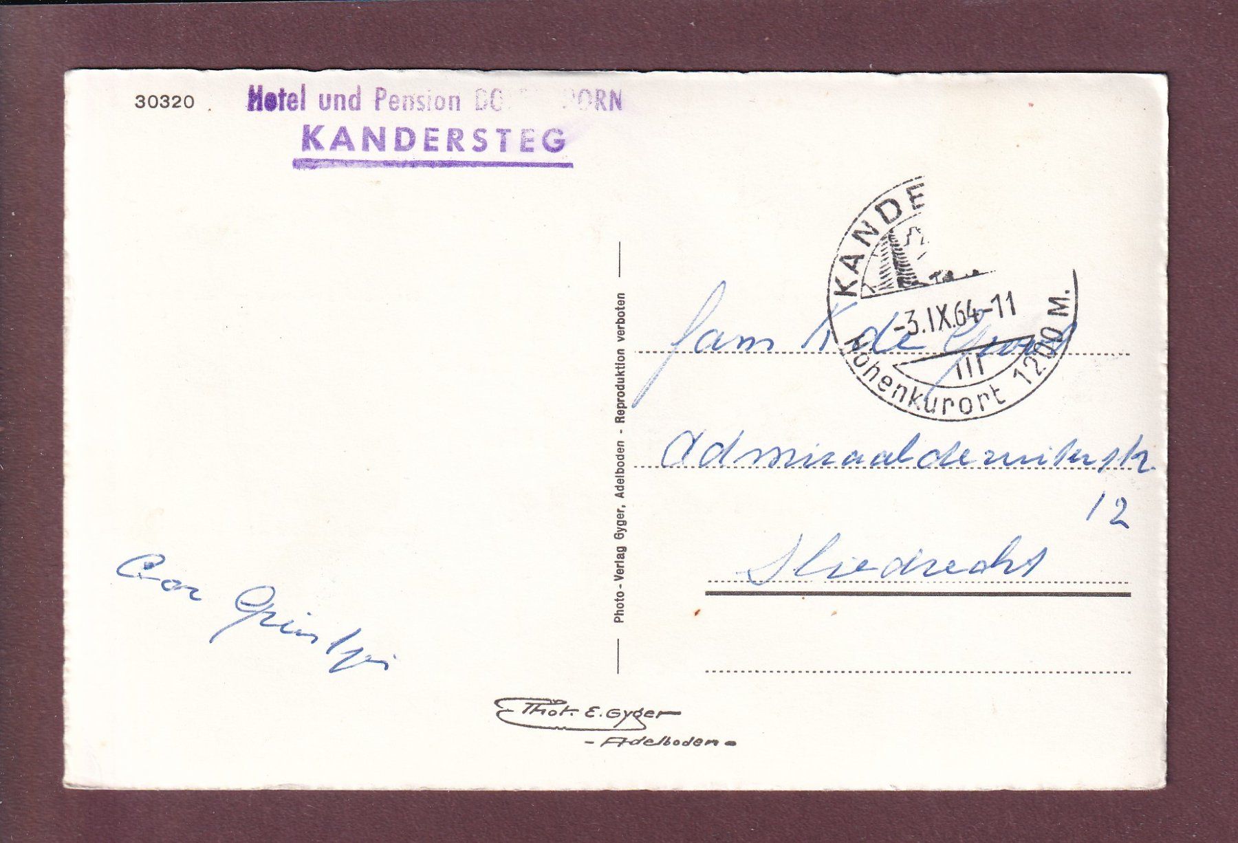 Ansichtskarten: Stockbahn KANDERSTEG - 9 Bilder - 1964 – Gebraucht aus Pully von nicecards 1