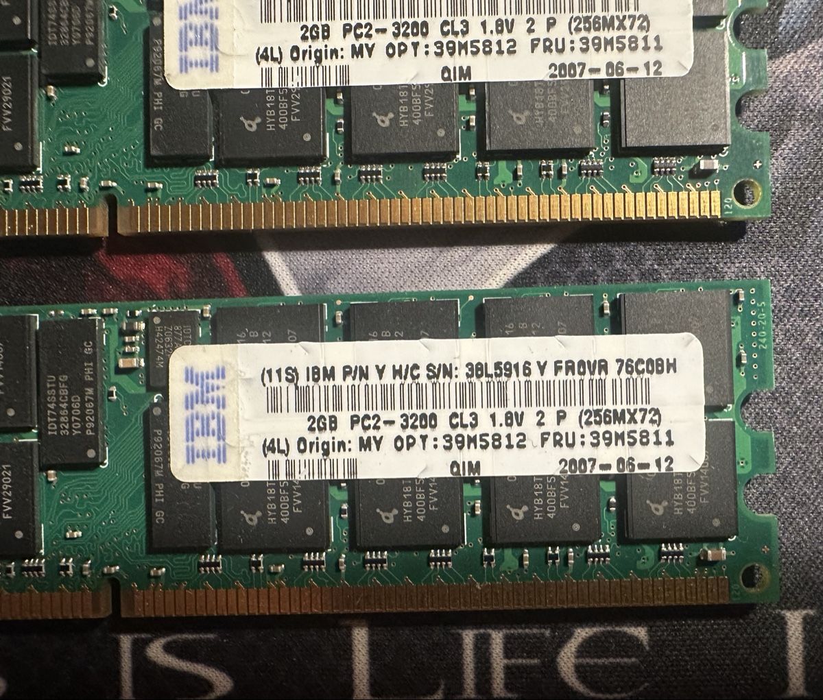IBM Server: 4x 2GB DDR2-400 ECC IBM Server RAM Kit 8GB PC2-3200R – Usato da Gempen venduto da RetroKlinik 2