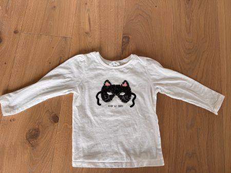 Weisses Langarmshirt, mit Pailletten, Mango, 86
