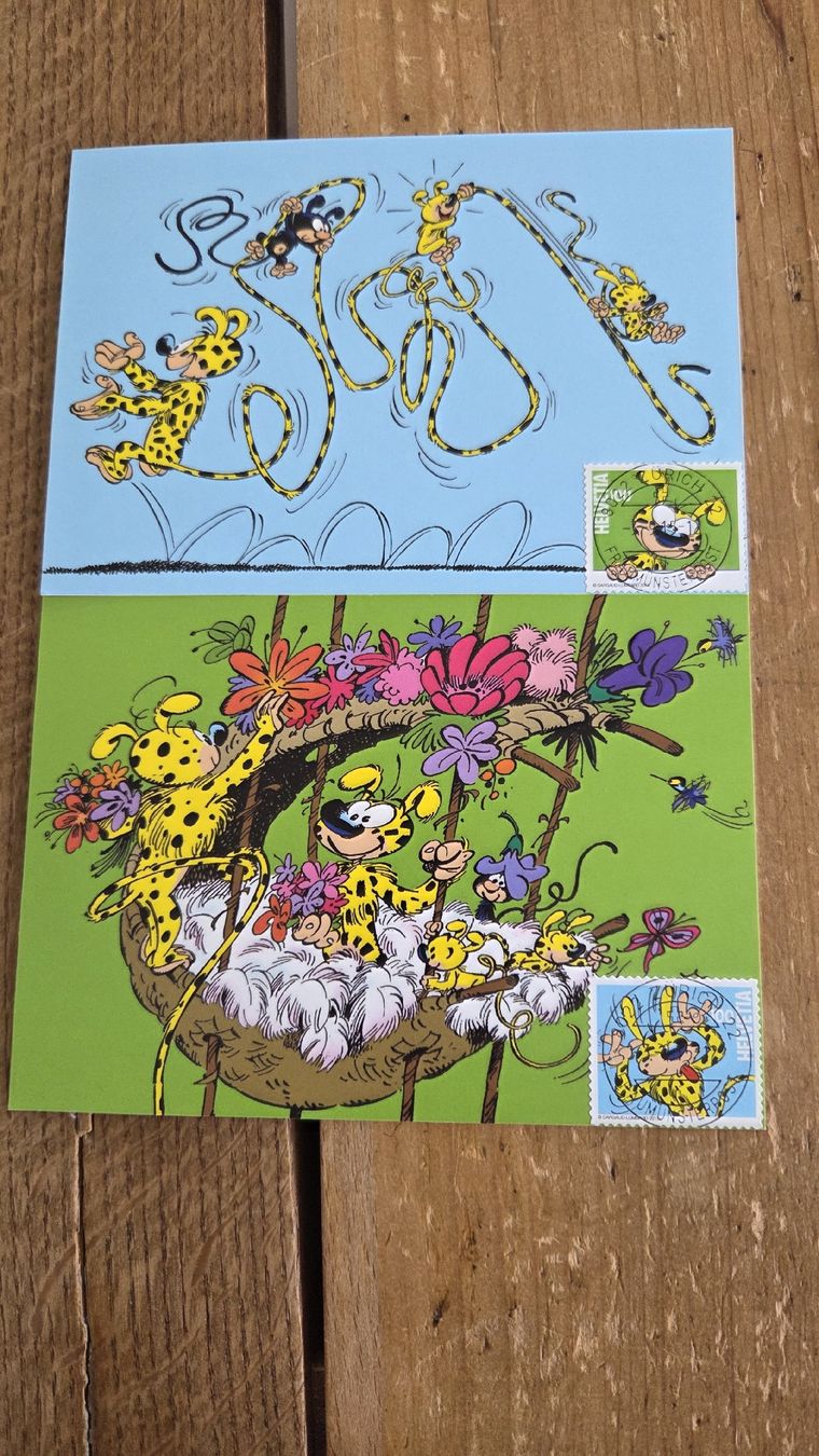 Tutti i francobolli: 2015 2 FDC Maximumkarten Ganzache Marsupilami – Usato da Arni AG venduto da Moth68