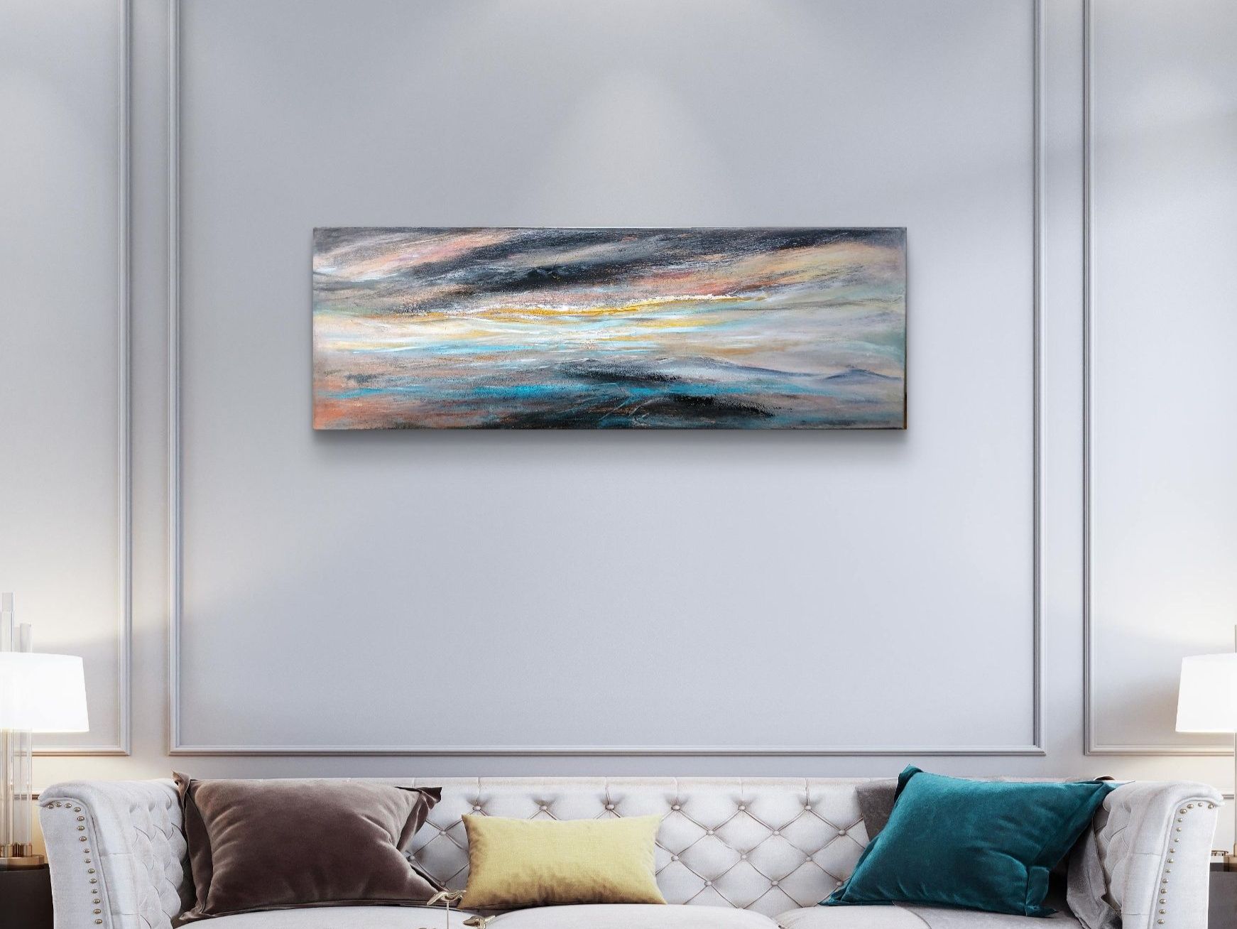Dipinti: Abstraktes Acrylbild, Landschaft, 120x40cm – Nuovo e nell'imballaggio originale da Beinwil am See venduto da Superchance 1