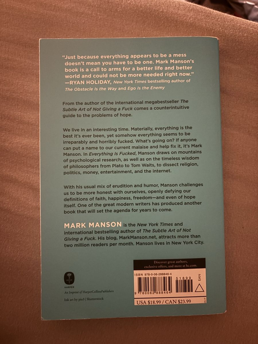 Bücher: Everything is f*cked - Mark Manson – Gebraucht aus Zofingen von miirahensch 1