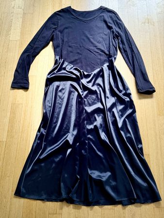 Elegantes Maxi-Kleid Schwarz Baumwolle & Seide Gr. 38/40 COS
