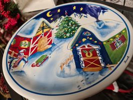 Weihnachts Deko Keks Teller/ Dekoplatte Keramik, Ø 29 cm